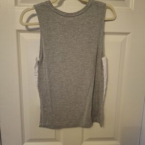 Club Monaco Gray Sleeveless Women's Top With White Side Panels.